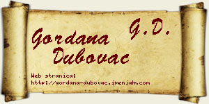 Gordana Dubovac vizit kartica